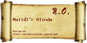 Mallár Olinda névjegykártya
